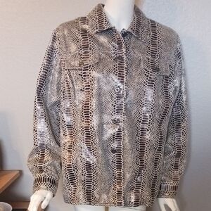 Alfred Dunner Metallic Animal Print Jacket
